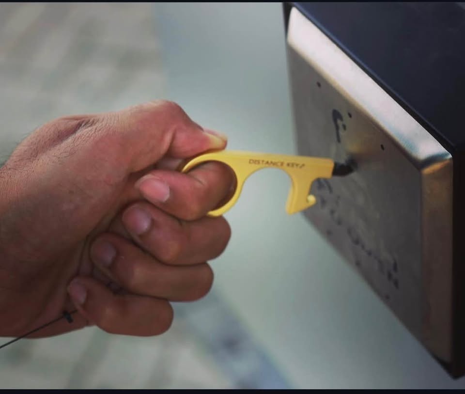 Contactless Retractable Keychain Bottle Opener Stylus Tool - photo 5