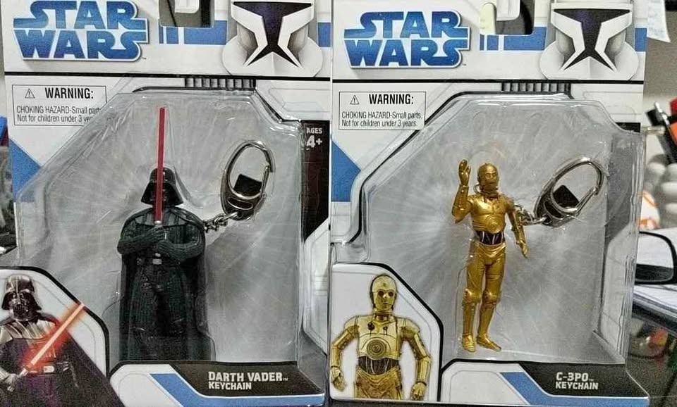 Two Star Wars Keychains: Darth Vader & C-3PO