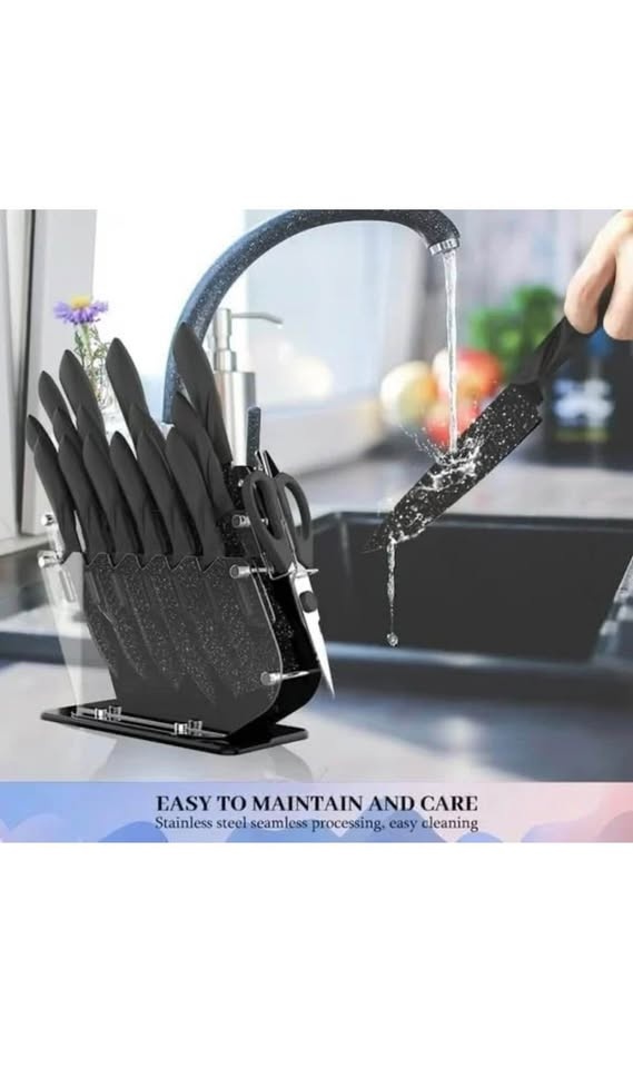 Premium 16-Piece Kitchen Knife Set with Acrylic Stand - photo 2