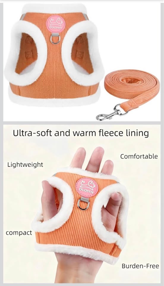 Dog Harness & Leash Set – No Pull, Warm Plush (New) - photo 4