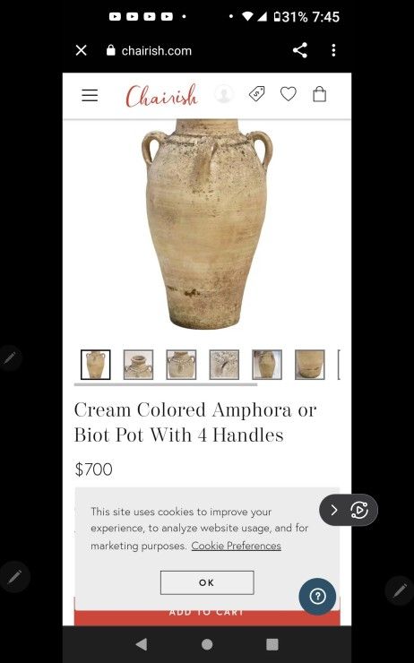 Terracotta Greek Weathered Urns Amphora Planter - photo 5