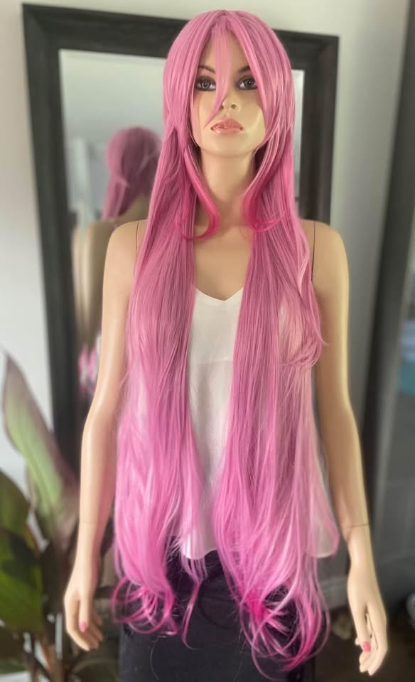 NWOT 110cm Ultra Long Pink Anime or Mermaid Wig 284 - photo 2