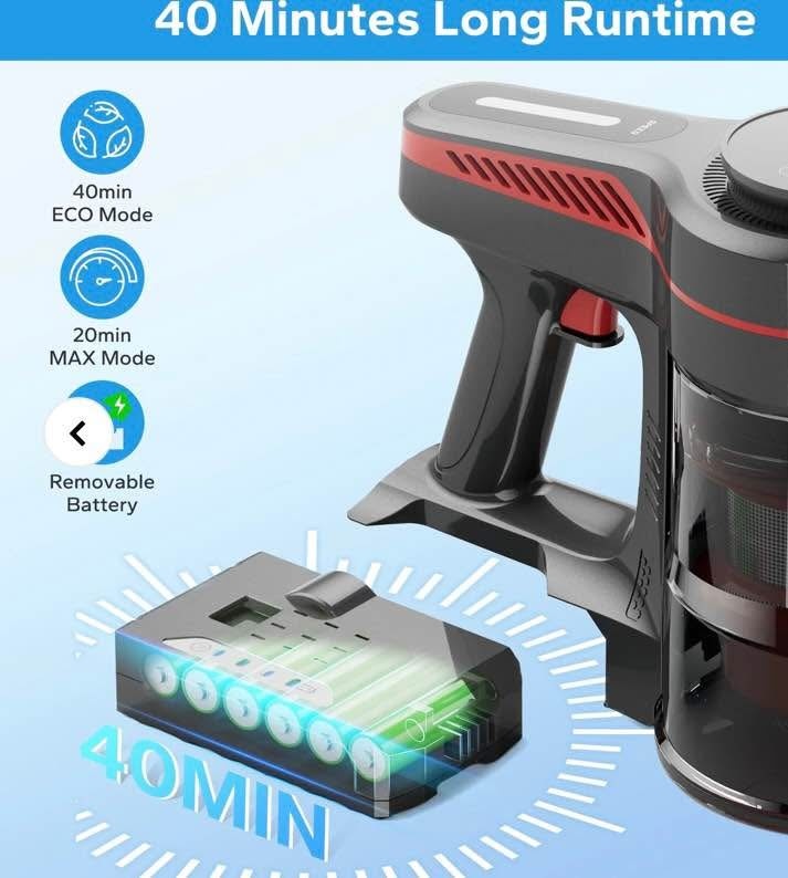 ORFELD Cordless Vacuum Cleaner, 45KPA Powerful Stick Vac - photo 4