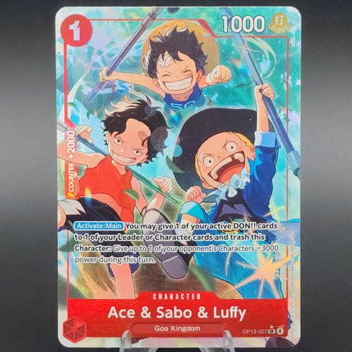 One Piece Ace & Sabo & Luffy OP13-007 SR Alternate Art