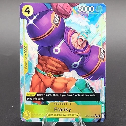 One Piece Franky OP07-107 R* Alternate Art 500 Years Future