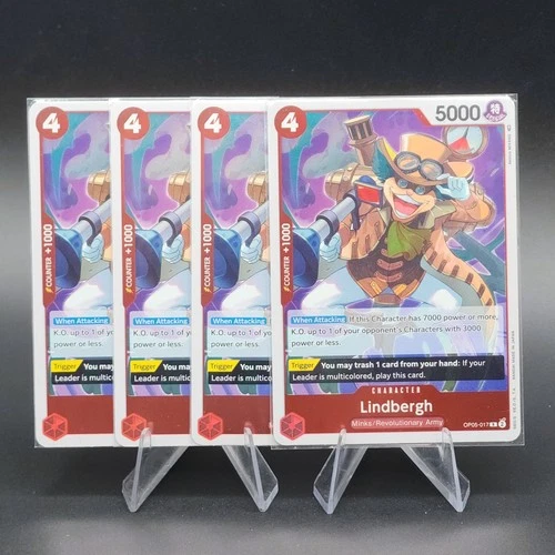 One Piece Lindbergh OP05-017 Rare x4 Playset - Awakening of the