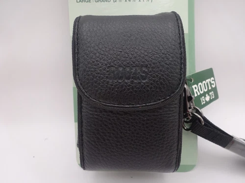 Roots Vintage Style Digital Camera Pouch - Black Leather - Large - photo 2