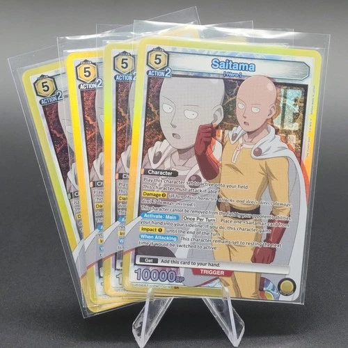 Saitama OPM-1-018 Super Rare SR Holofoil x4 Playset - photo 2