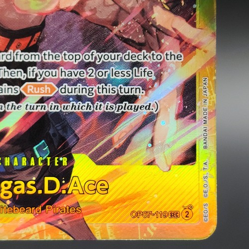 One Piece Portgas.D.Ace OP07-119 SEC Secret Rare - 500 Years in - photo 5