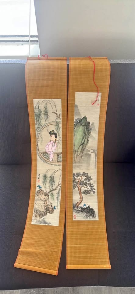 2 Asian Art Decorative Scrolls