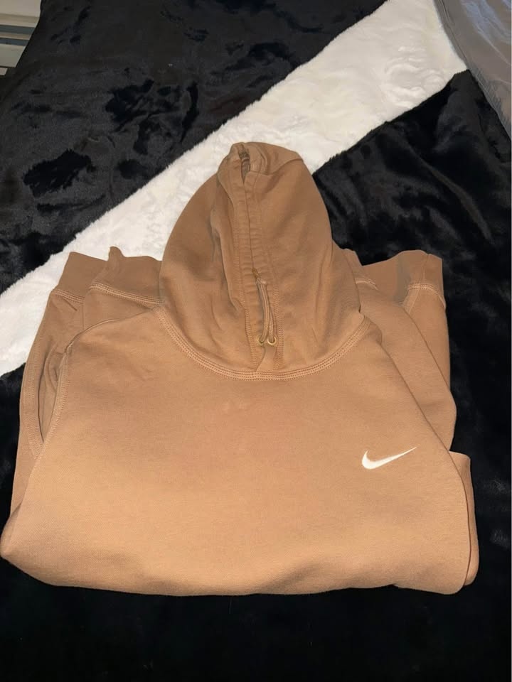 Nike Men's Light Brown Fleece Hoodie & Pants Set - photo 2