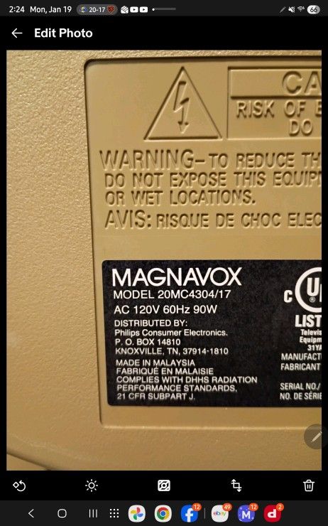 Vintage Magnavox 20" CRT TV with DVD/VCR Combo - photo 2