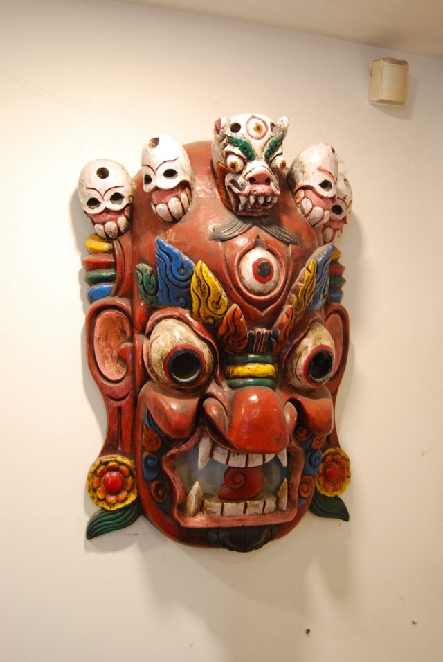 Balinese Mask Large Wooden Wall Art Hanging - photo 2