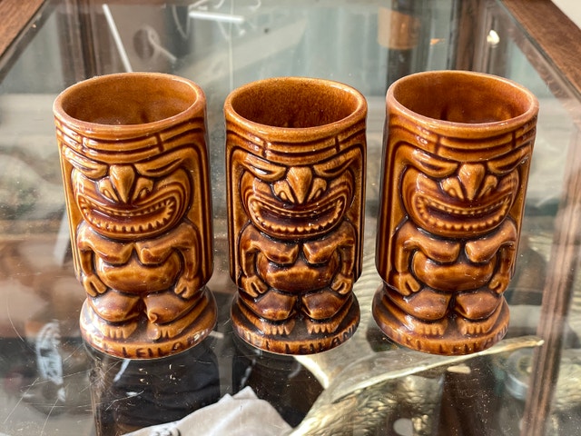 Set 3 Tiki Mugs Leilani vintage retro