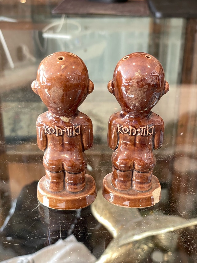 Rare Kon-Tiki Salt & Pepper Shakers Retro Vintage Mug - photo 2