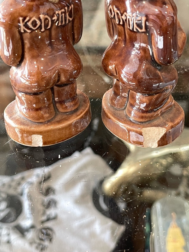 Rare Kon-Tiki Salt & Pepper Shakers Retro Vintage Mug - photo 4