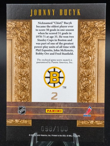 2010 Panini Crown Royale Johnny Bucyk Legends Materials #2 HOF - photo 2