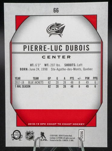 2018 OPC Pierre-Luc Dubois Coast to Coast Polar Lights /99 #66 - photo 2