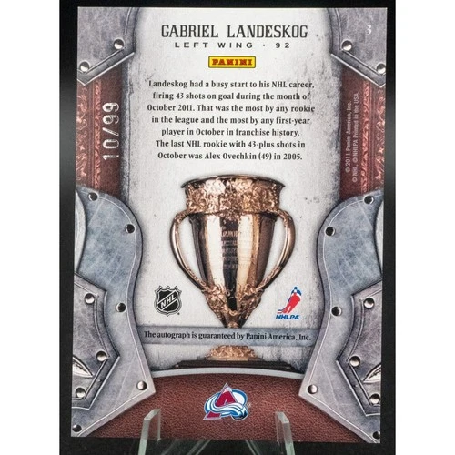 2011 Crown Royale Gabriel Landeskog Auto Rookie Card /99 - photo 2