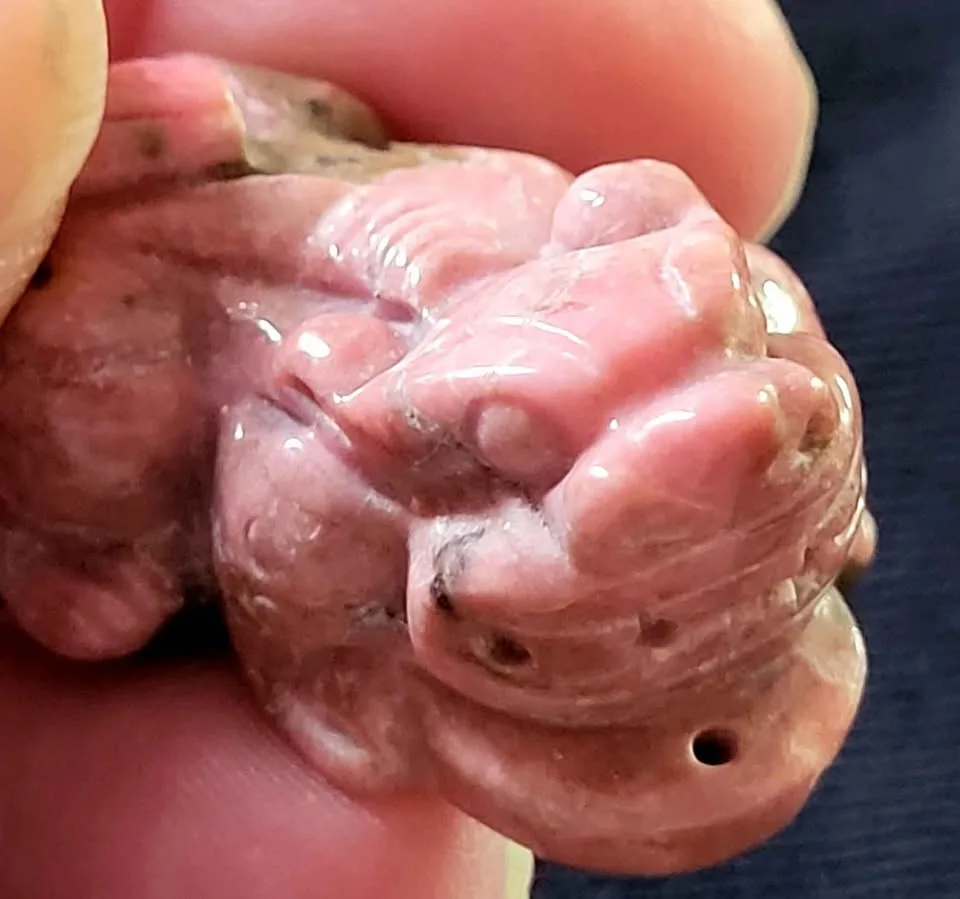 Natural Carved Rhodochrosite Pixiu image indicator(2)