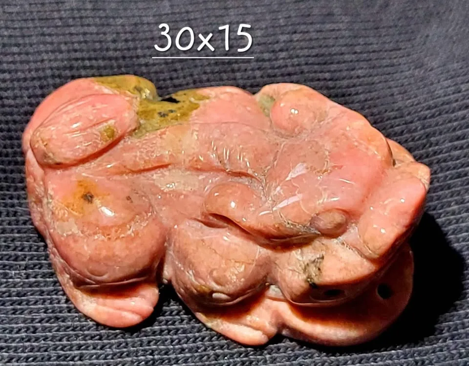 Natural Carved Rhodochrosite Pixiu image indicator(3)