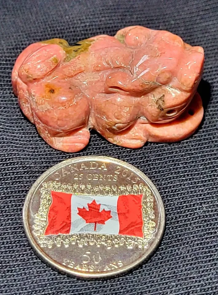 Natural Carved Rhodochrosite Pixiu image indicator(4)