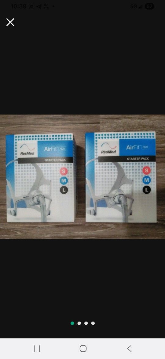 ResMed AirFit N20 Starter Pack S M L Lot Of 2 New