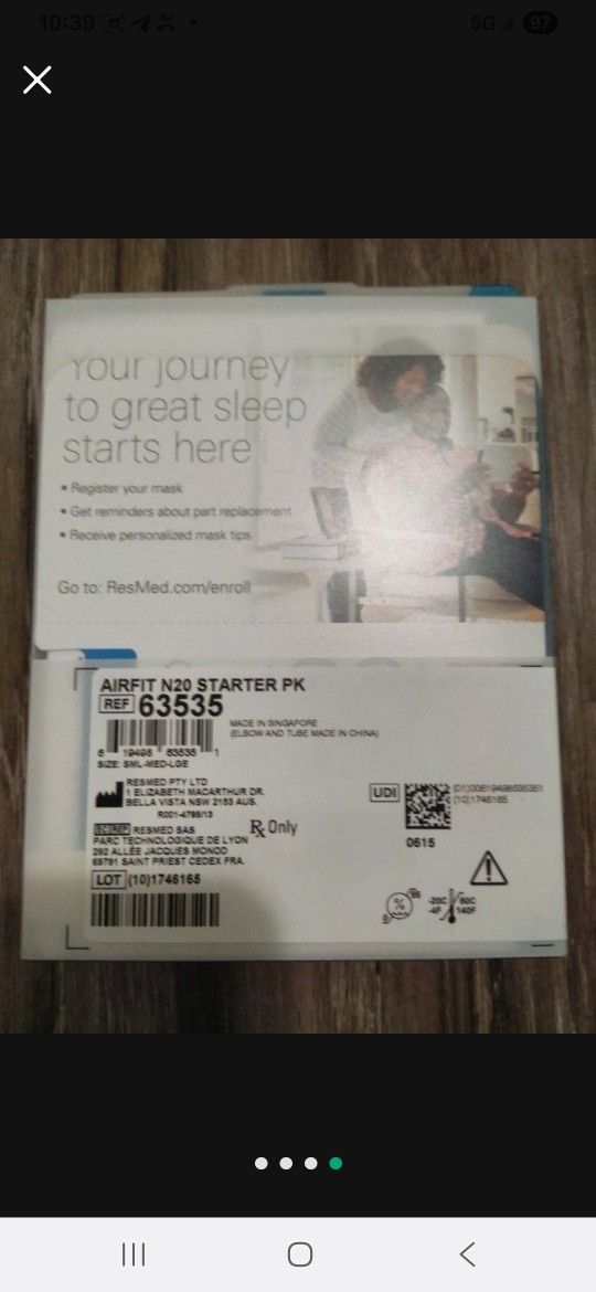 ResMed AirFit N20 Starter Pack S M L Lot Of 2 New - photo 4