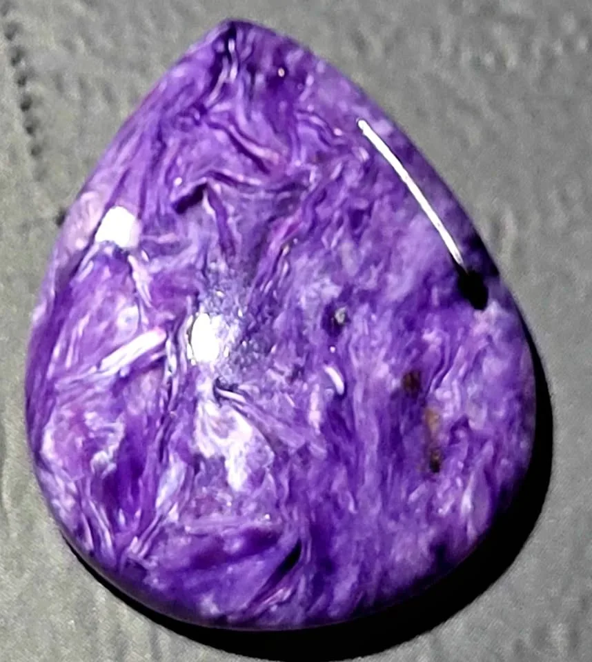 Charoite teardrop cabochon thumbnail