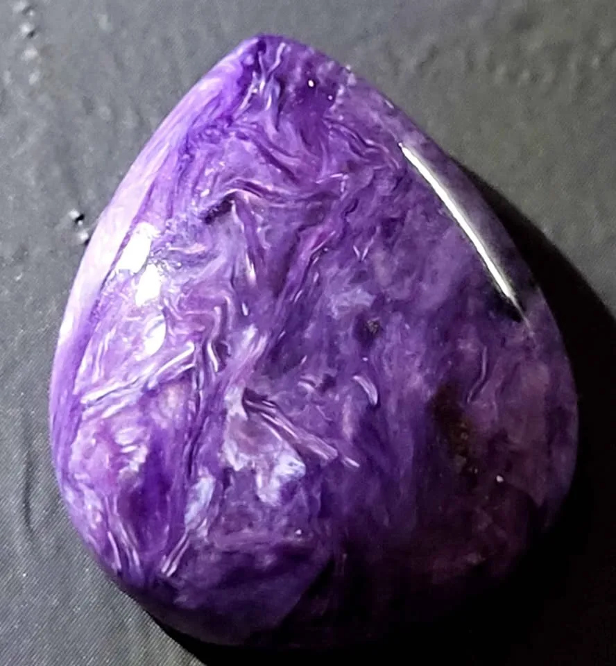 Charoite teardrop cabochon image indicator(4)