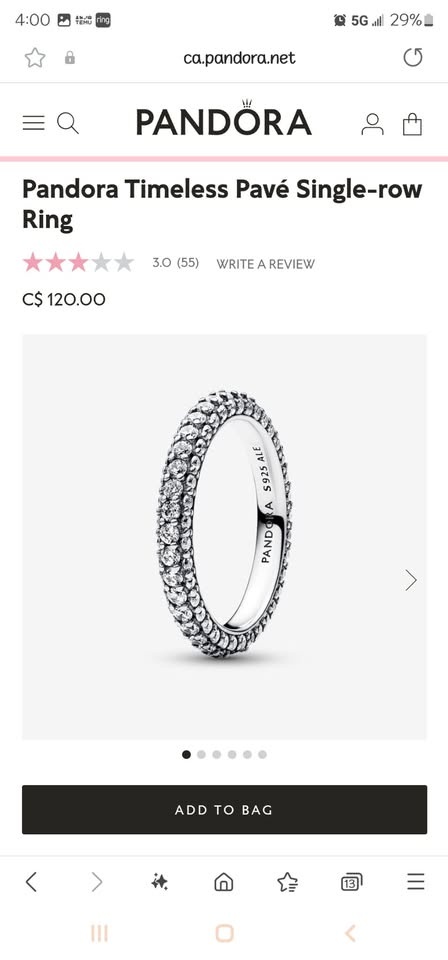 Pandora Timeless Pavé Single-row Ring, Size 6 - photo 3