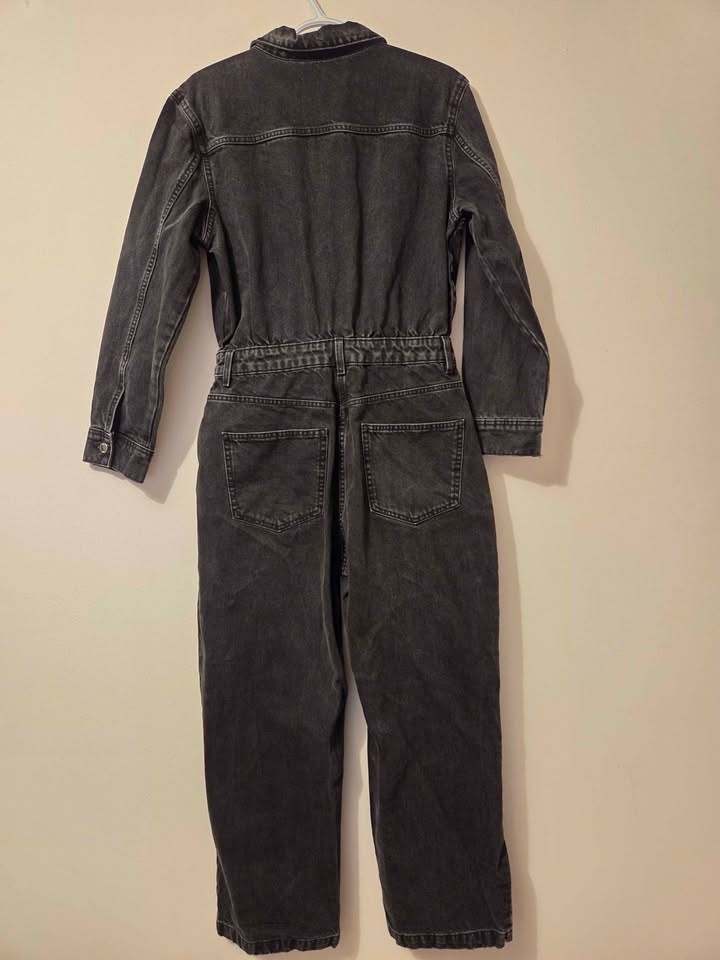 Zara Black Denim Jumpsuit US L - photo 2