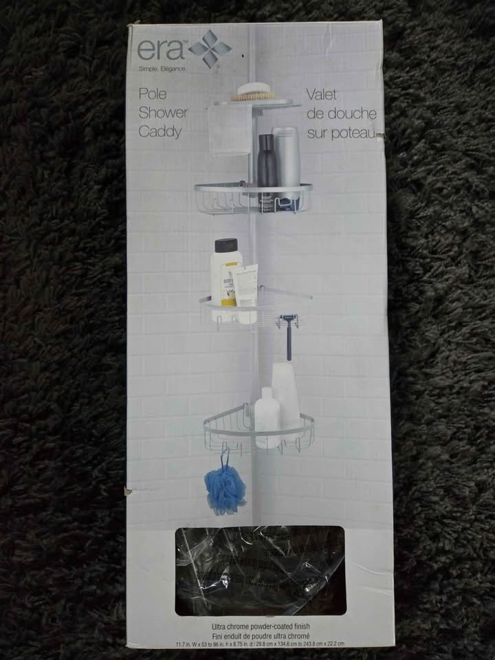 Pole Shower Caddy Chrome Finish