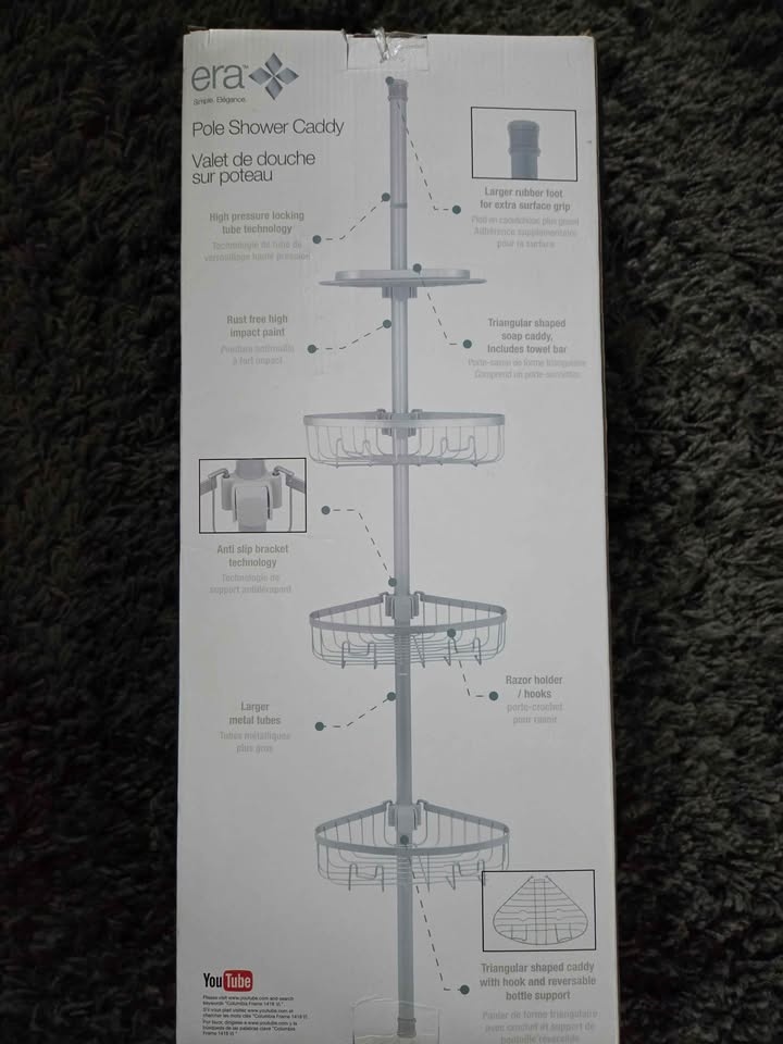 Pole Shower Caddy Chrome Finish - photo 2