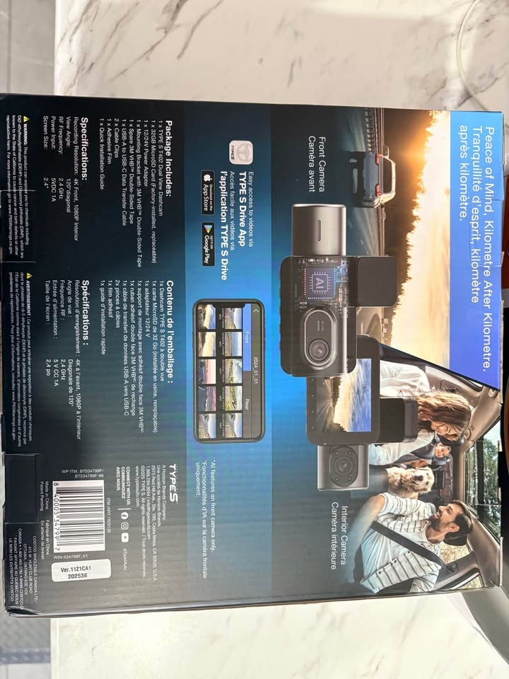 TYPES T402 Dual View 4K Dashcam w/ 32GB MicroSD & AI - photo 5