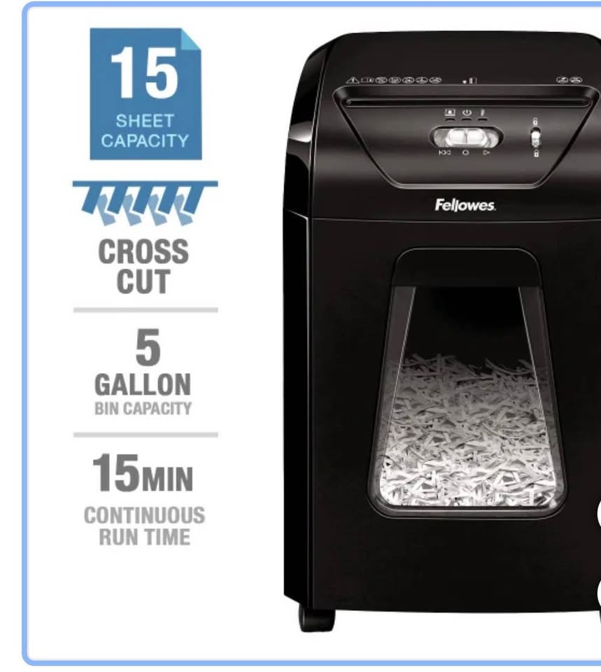 Fellowes Cross Cut Paper Shredder 1500C - photo 4
