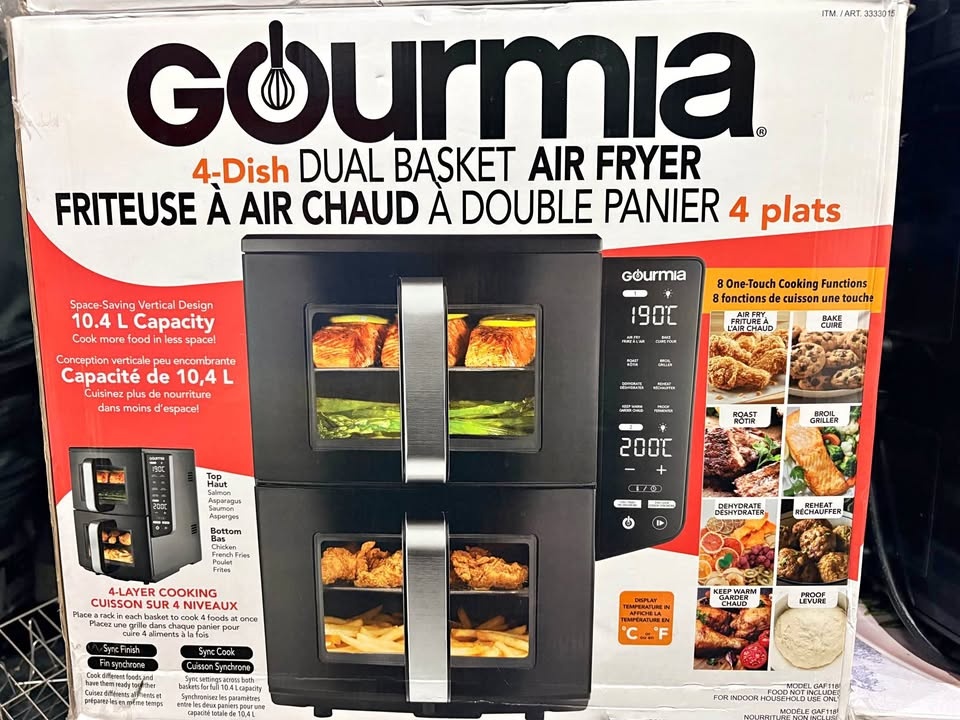 Gourmia 10.4L Dual Basket Air Fryer