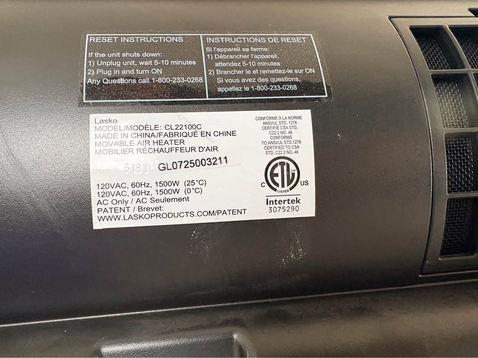 Lasko Heater with Remote 1500W - photo 4