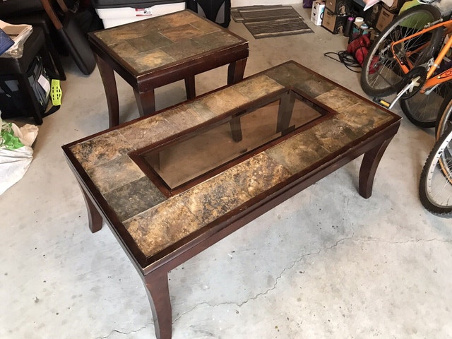 Heavy Duty Tiled Coffee Table with Mirror - Glass Chipped - photo 2