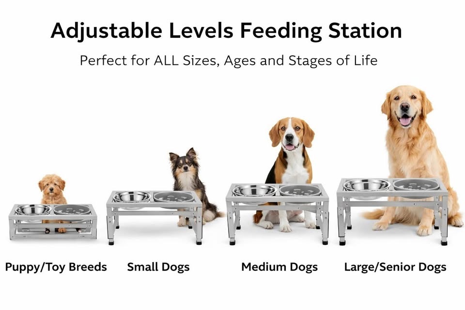UNOPENED Elevated Raised Dog Bowl Slow Feeder Adjustable Stand - photo 2