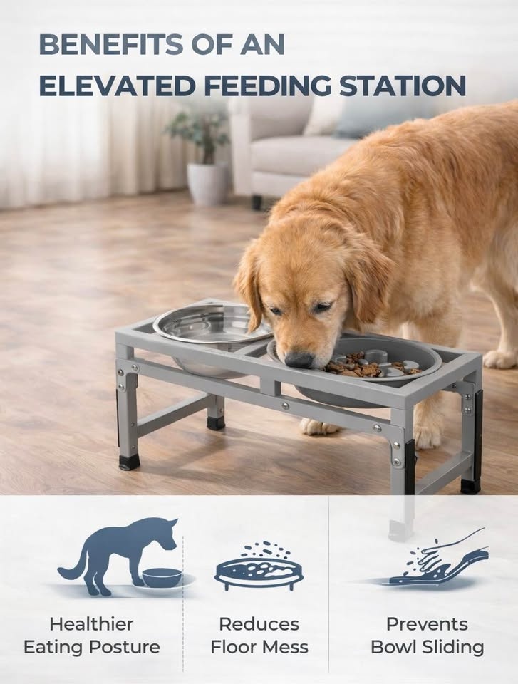 UNOPENED Elevated Raised Dog Bowl Slow Feeder Adjustable Stand - photo 4