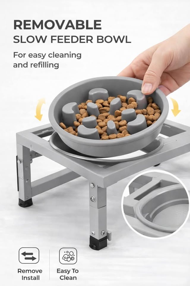 UNOPENED Elevated Raised Dog Bowl Slow Feeder Adjustable Stand - photo 5
