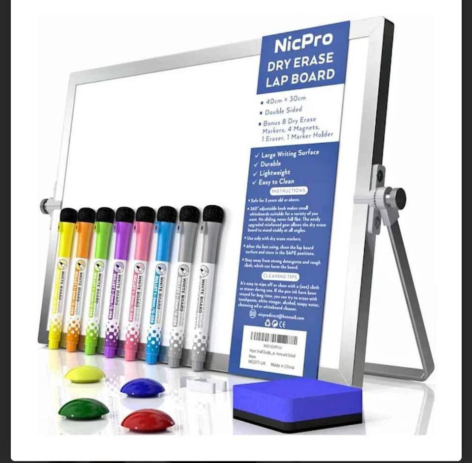 Grtard Magnetic Dry Erase Board with Stand - 16" x 12"