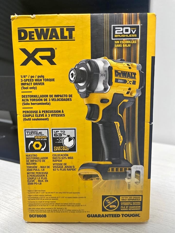 DEWALT 20V MAX XR Impact Driver (Tool Only) DCF860B