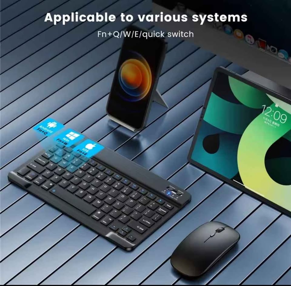 Black Rechargeable Multi-System Bluetooth Keyboard - photo 2