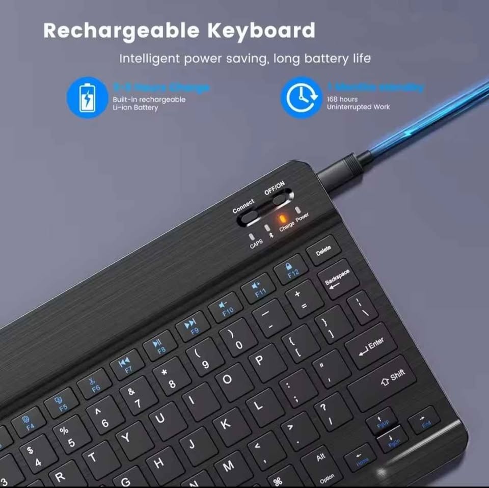 Black Rechargeable Multi-System Bluetooth Keyboard - photo 3