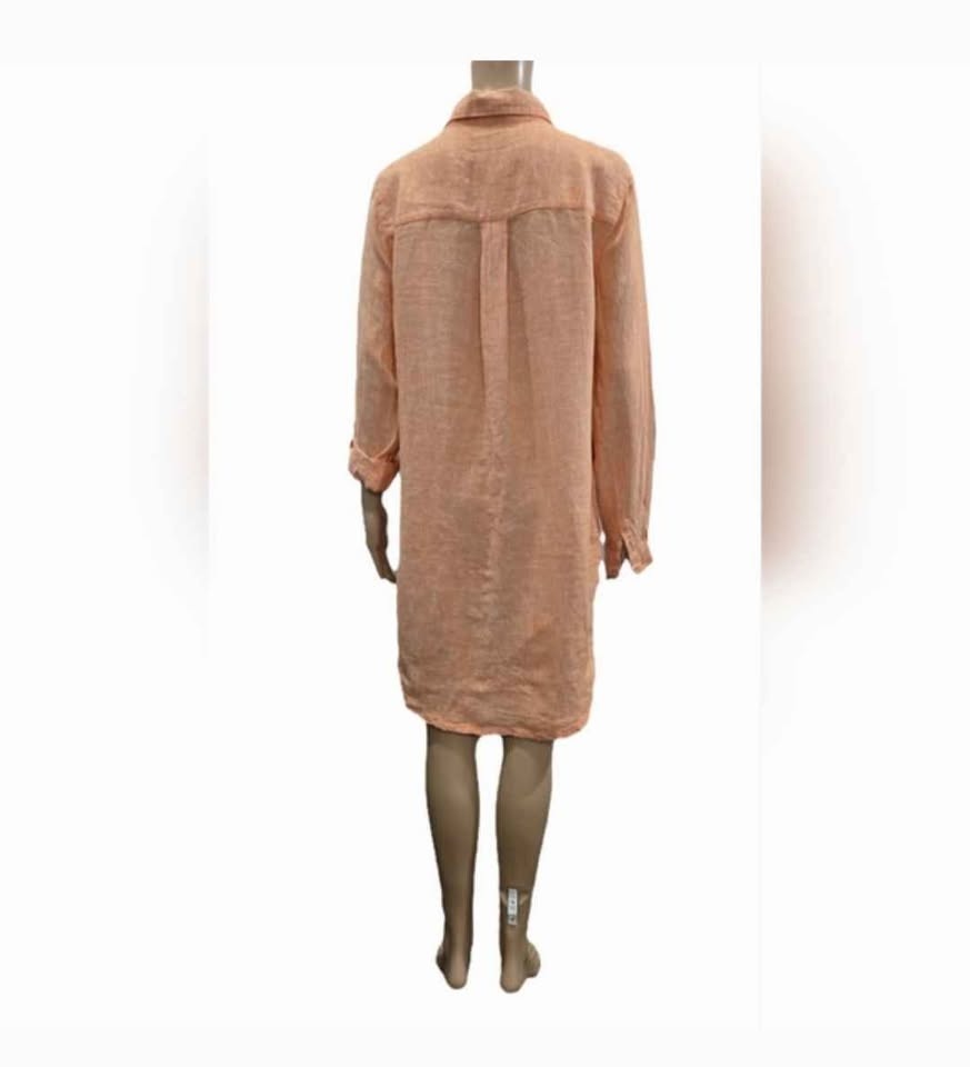 🏆 C&C California Linen Button Down Shirt Dress - Size M/L - photo 4