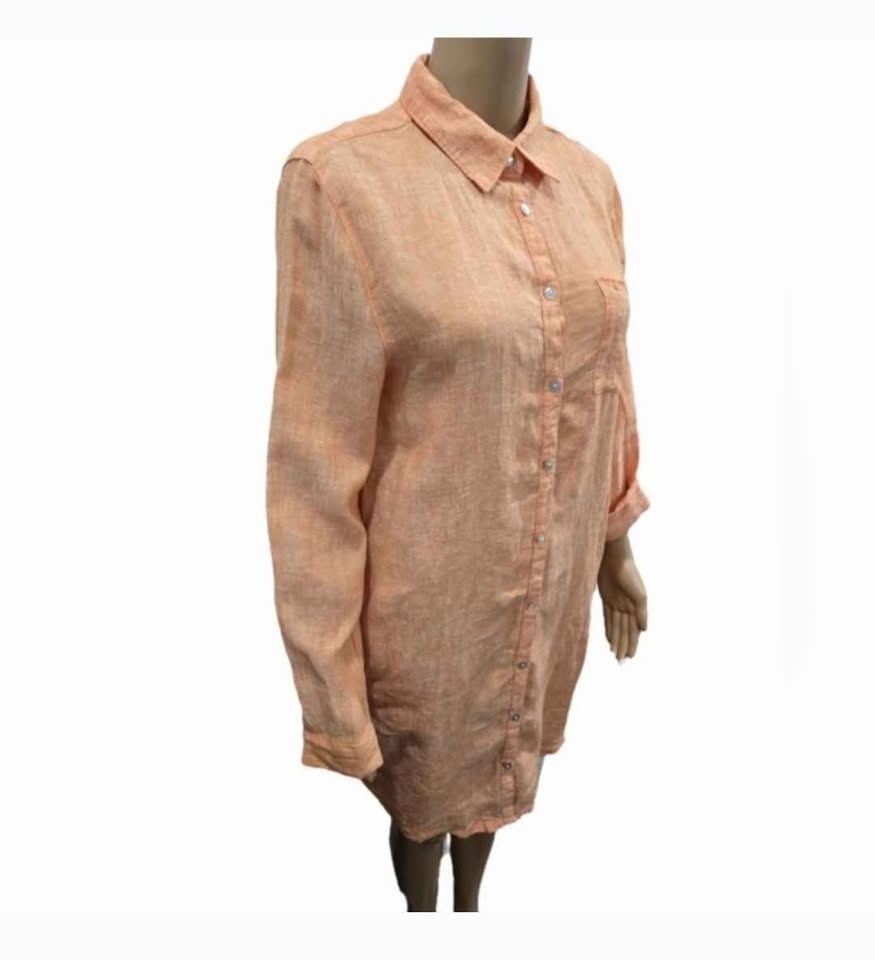 🏆 C&C California Linen Button Down Shirt Dress - Size M/L - photo 5