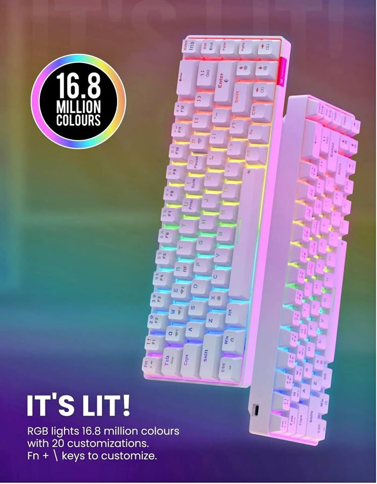 Wireless/Bluetooth Hotswappable RGB Mechanical Keyboard