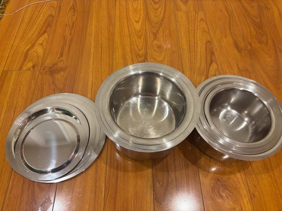 Stainless steel 7 pcs patila set with lid - photo 2